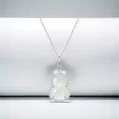 幸囍礼 福禄葫芦锁骨链 清冷感甜美蝴蝶结葫芦锁骨链 国潮轻奢高级感温婉优雅精致颈饰 玉髓 玉石项链 男女同款情侣款