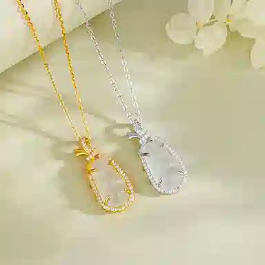 幸囍礼 平安招财顺遂福豆吊坠 复古四季豆招财转运锁骨链 轻奢高级清冷感挂坠 玉髓 项链 男女同款情侣款