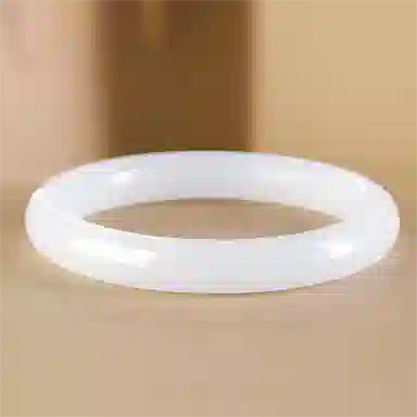 幸囍礼 【高品质】白月清冷感 荔枝冻满天星小众古香古色新中式国风素圈首饰 女神气质温婉 金丝玉 玉镯 女款