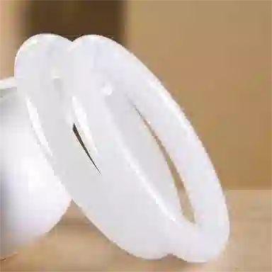 幸囍礼 【高品质】白月清冷感 荔枝冻满天星小众古香古色新中式国风素圈首饰 女神气质温婉 金丝玉 玉镯 女款