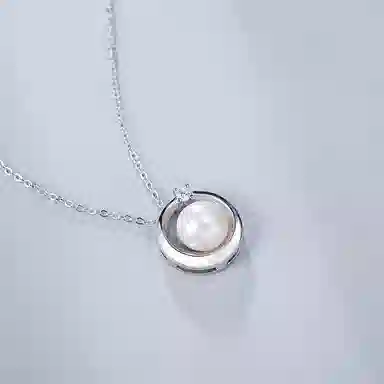 幸囍礼 晨曦之光锁骨链 轻奢高级感月牙芒星 淡水珍珠 项链 男女同款情侣款