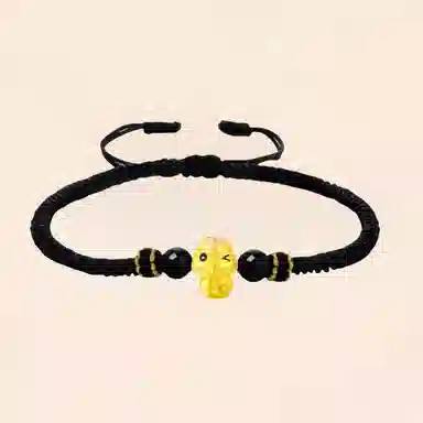 幸囍礼 好运来财萌趣眨眼小蛇 可爱灵蛇国风转运 诸事顺遂本命年轻奢配饰 玛瑙 手链 男女同款情侣款