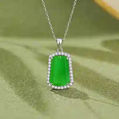 幸囍礼 清透无事牌锁骨链 新中式国潮典雅颈饰 轻奢高级贵气感吊坠 玉髓 项链 男女同款情侣款