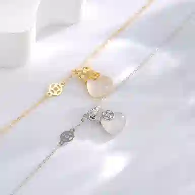 幸囍礼 新中式招财转运铜钱福袋 复古国潮风轻奢精致代代有福吊坠 小众高级感设计 玉髓 项链 女款