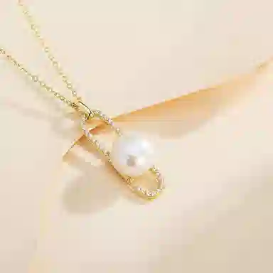 幸囍礼 回形之境锁骨链 精致高级感百搭落日 淡水珍珠 项链 男女同款情侣款