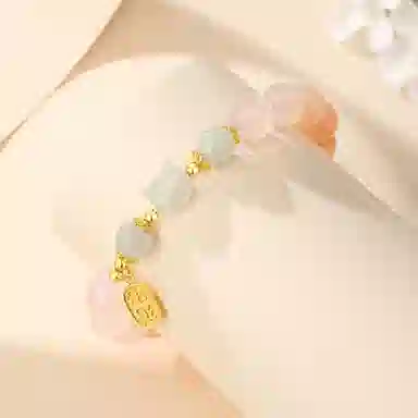 幸囍礼 【高品质】渐变小福喵喵喵福气满满小福猫 复古国潮财运滚滚转运珠 情绪好物#好运小众设计气质百搭 和田玉手串 碧玉 女款