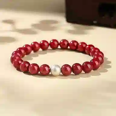 幸囍礼 【一物一证 高品质】足银“朱”事顺利 好运转运珠  本命年国潮国风前程似锦 朱砂 手串 男女同款情侣款