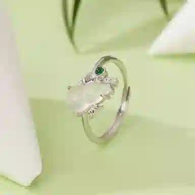 幸囍礼 清透玉石葫芦  新中式福禄双全 小众如意呈祥轻奢气质开口 玉髓 戒指 男女同款情侣款