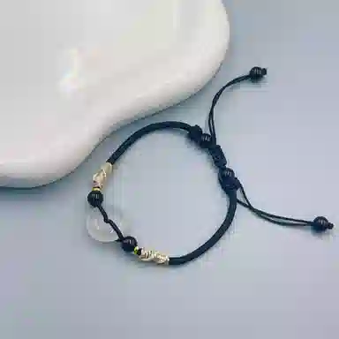 幸囍礼 新中式喜乐平安扣 国风开运如意 清冷感 玉髓 手链 男女同款情侣款