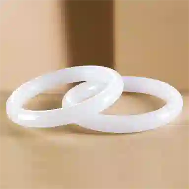 幸囍礼 【高品质】白月清冷感 荔枝冻满天星小众古香古色新中式国风素圈首饰 女神气质温婉 金丝玉 玉镯 女款