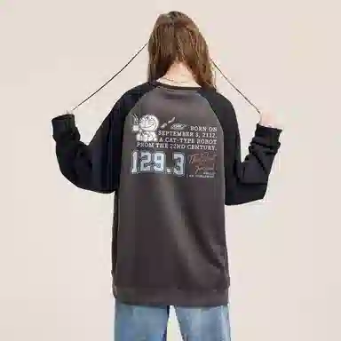 Doraemon Cartoon Colorblock Sweatshirt