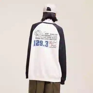 Doraemon Cartoon Colorblock Sweatshirt