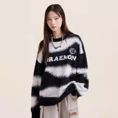 Doraemon Retro Jacquard Logo Sweater