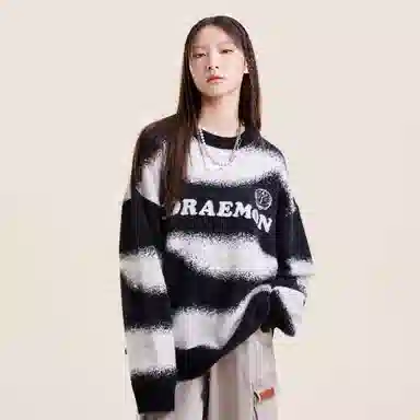 Doraemon Retro Jacquard Logo Sweater