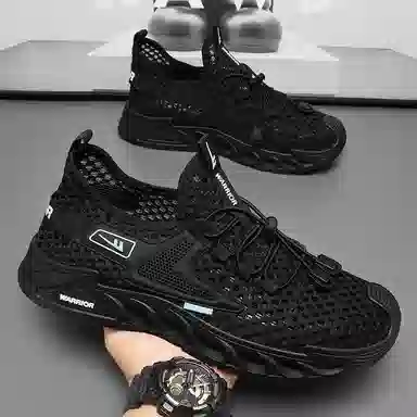 Warrior Mesh Thick Sole Sneakers Black