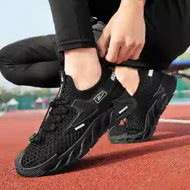 Warrior Mesh Thick Sole Sneakers Black