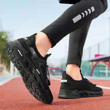 Warrior Mesh Thick Sole Sneakers Black