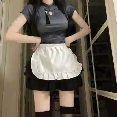 花山家的猫 新中式国风泼墨衬衫蛋糕裙套装制服 女款