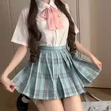 花山家的猫 校供甜美纯欲学姐口袋短袖衬衫百褶裙制服 女款