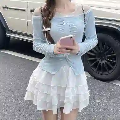 桴生 设计感拼接网纱蛋糕裙装系列制服 女款