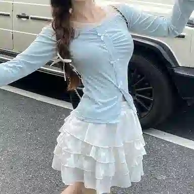 桴生 设计感拼接网纱蛋糕裙装系列制服 女款