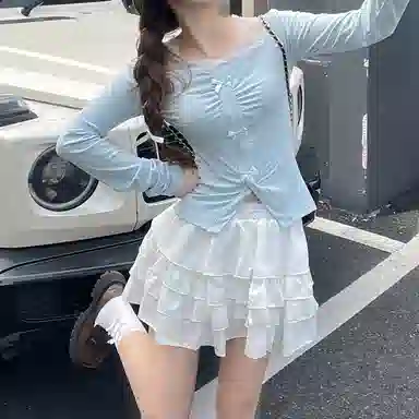 桴生 设计感拼接网纱蛋糕裙装系列制服 女款