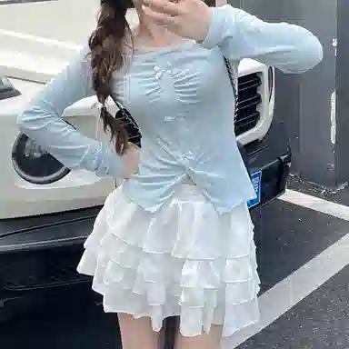 桴生 设计感拼接网纱蛋糕裙装系列制服 女款