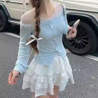 桴生 设计感拼接网纱蛋糕裙装系列制服 女款