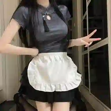 花山家的猫 新中式国风泼墨衬衫蛋糕裙套装制服 女款