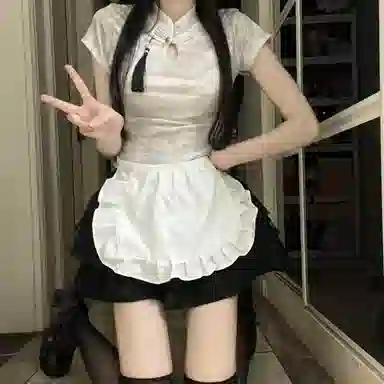花山家的猫 新中式国风泼墨衬衫蛋糕裙套装制服 女款