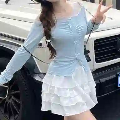 桴生 设计感拼接网纱蛋糕裙装系列制服 女款