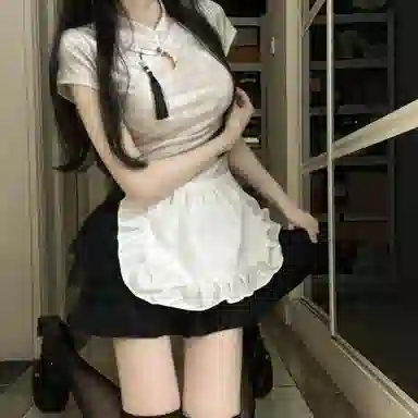 花山家的猫 新中式国风泼墨衬衫蛋糕裙套装制服 女款