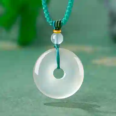 【买一赠一暴富金贴】 魔物 幸福圆满平安扣 新中式简约时尚复古经典高级感 吉祥如意编织绳 精美礼盒 玉髓 项链 女款