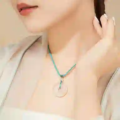 【买一赠一暴富金贴】 魔物 幸福圆满平安扣 新中式简约时尚复古经典高级感 吉祥如意编织绳 精美礼盒 玉髓 项链 女款