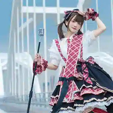 豹了个猫 赤月打歌服洛丽塔法式洋装连衣裙萝莉装 蓝色