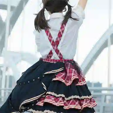 豹了个猫 赤月打歌服洛丽塔法式洋装连衣裙萝莉装 蓝色