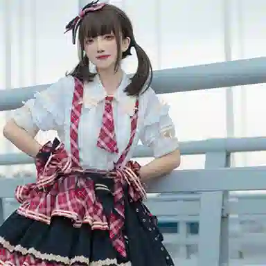 豹了个猫 赤月打歌服洛丽塔法式洋装连衣裙萝莉装 蓝色