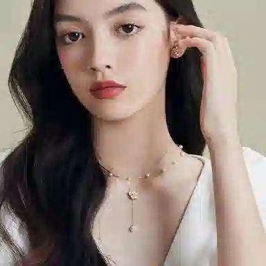 色菲尔 双层山茶花珍珠 合金轻奢小众 高级感 项链 女款