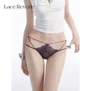 小甜崽 纯色蕾丝镂空性感三角内裤 女款