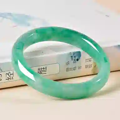 世存 新中式碧绿翡翠质感小众设计玉镯  一物一图联系客服看实物 独龙玉 玉石手镯 女款