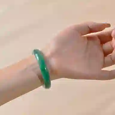 世存 新中式碧绿翡翠质感小众设计玉镯  一物一图联系客服看实物 独龙玉 玉石手镯 女款