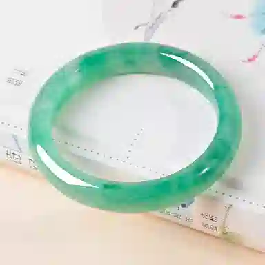 世存 新中式碧绿翡翠质感小众设计玉镯  一物一图联系客服看实物 独龙玉 玉石手镯 女款