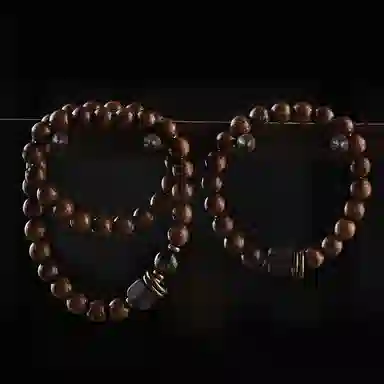 陌阡雪 国风禅意创意串珠 新中式精致文玩念珠 转运珠 木作 手串 男女同款情侣款 金丝檀木