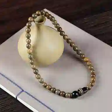 陌阡雪 国风禅意创意串珠 新中式精致文玩念珠 转运珠 木作 手串 男女同款情侣款 金丝檀木