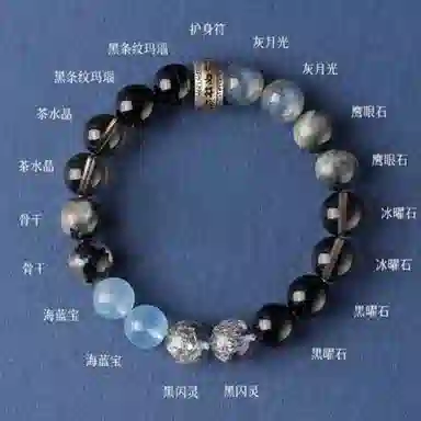 陌阡雪 五行补金木水火土五行平衡磁场多宝护身符 水晶 手串 男女同款情侣款