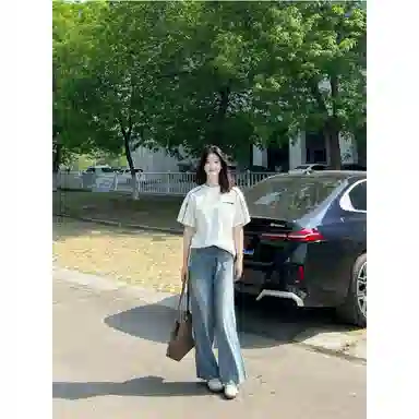 沐诚阳译 美式高街痞帅风拼接宽松水洗复古百搭长裤系列休闲运动套装 男女同款
