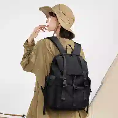 V.NINE Trendy Backpack Khaki Black