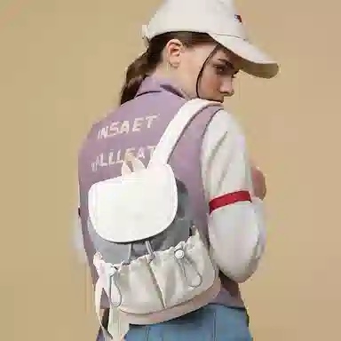 V.NINE Casual Backpack Medium Gray White Black