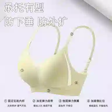 浪莎 小胸聚拢提拉无痕裸感文胸睡眠无感零压无钢圈大胸显小内衣防下垂薄款透气四季通用型胸罩 女款 礼袋装