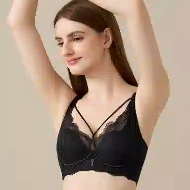 浪莎 舒适无痕无钢圈稳固不掉柔软亲肤轻薄透气收副乳防下垂聚拢文胸 女款 组合装